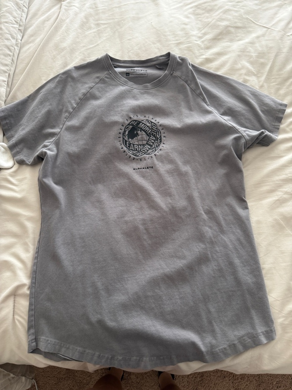 Alphalete Men's Gray Center Logo Crew Tee